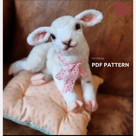 Easter Lamb pdf sewing toy pattern, sheep toy tutorail, Diy mother gift, goat plushie, weighted Stuffed animal diy, cute toy, Valentines day