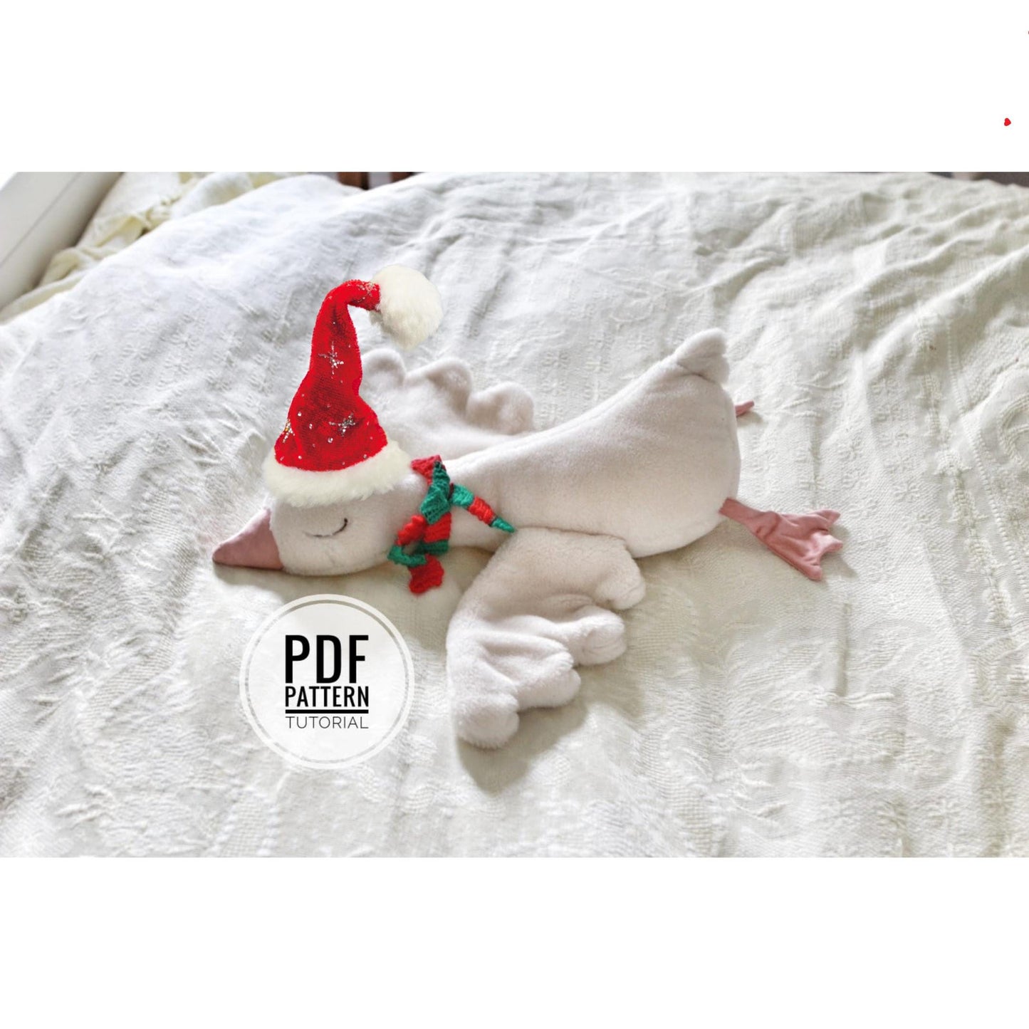 PDF Sewing Pattern Goose  DIY Duck Plush Toy with Heart Tail, Valentine's & Easter Gift, Baby Shower Present, Digital Download, Boho decor