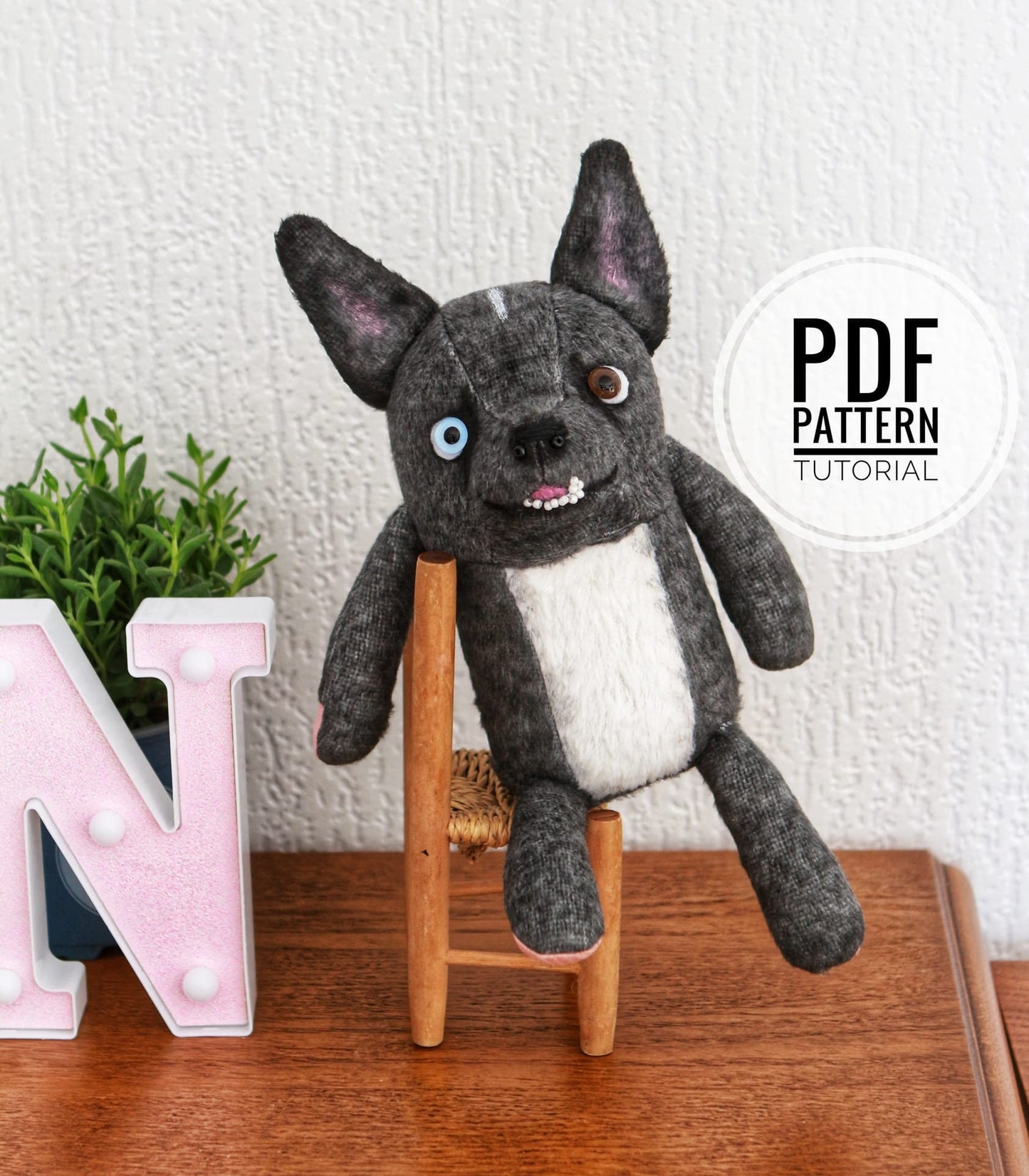 Create a Unique Valentine's Day Gift: Adorable Customizable Puppy Pattern, Plush toy, blue doll sewing, personalized gift