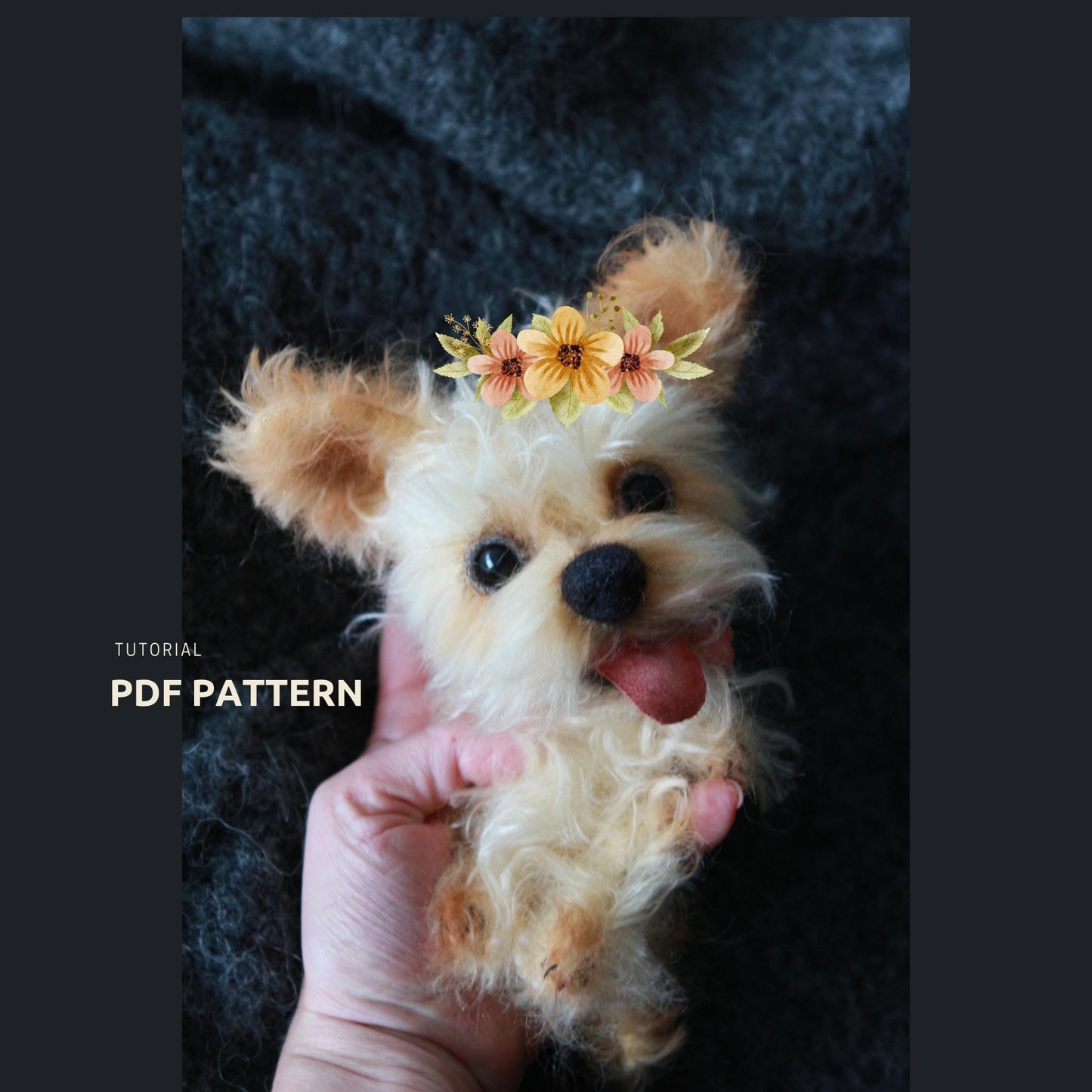 Celebrate Easter with a Handcrafted Touch Adorable Dog Plush Pattern Spring doll sewing pattern projects. Dog stuffed animals, DIY doll gift