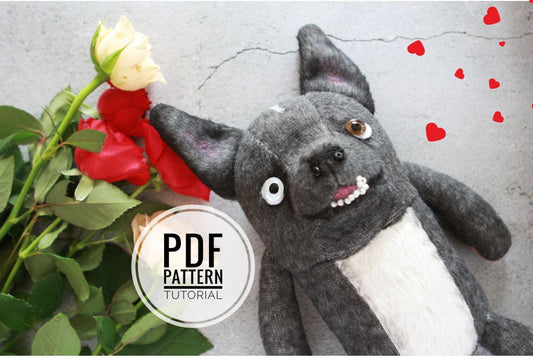 Create a Unique Valentine's Day Gift: Adorable Customizable Puppy Pattern, Plush toy, blue doll sewing, personalized gift