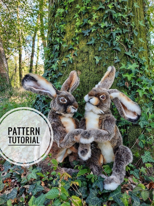 PDF Sewing Pattern for Plush Bunny Toy - Doll tutorial - Handmade Easter Gift Decoration - DIY Stuffed Rabbit Toy Hare Plushie