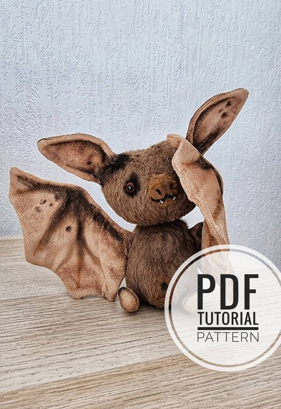 Spring Toy Bat Sewing Pattern - Personalized Stuffed Animal Plush Gift, Ugly Kawaii, Handmade Tutorial, PDF sewing toy pattern, Easter decor